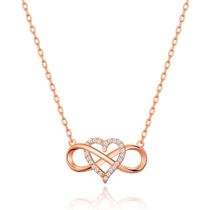 Rose Gold Plated Infinity Heart Necklace Created with Zircondia® Crystals