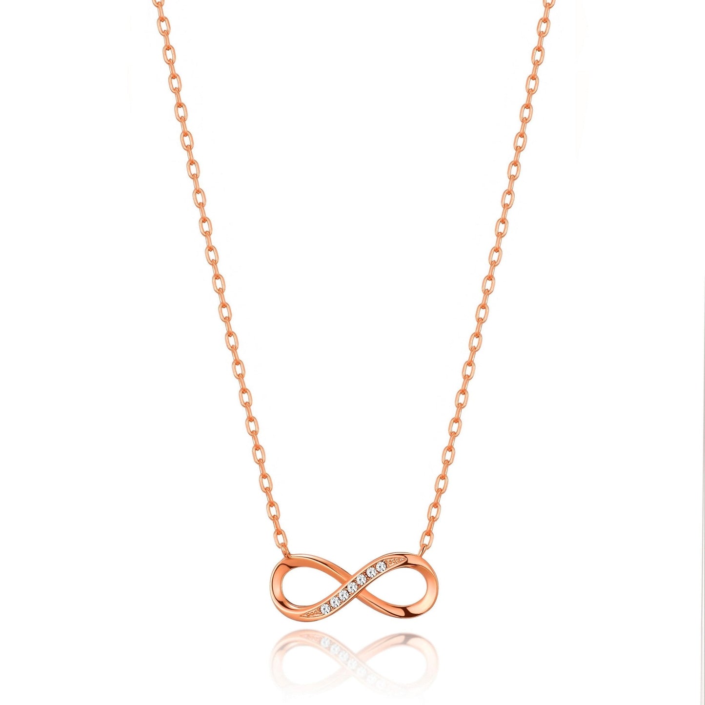 Rose Gold Plated Infinity Pendant Necklace Created with Zircondia® Crystals