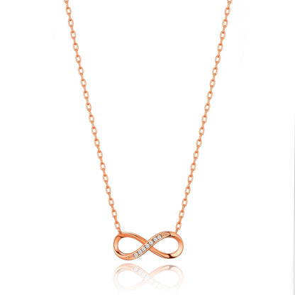 Rose Gold Plated Infinity Pendant Necklace Created with Zircondia® Crystals