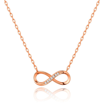 Rose Gold Plated Infinity Pendant Necklace Created with Zircondia® Crystals