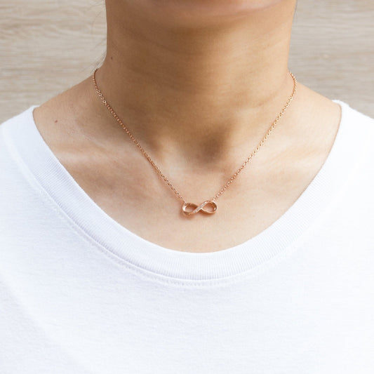 Rose Gold Plated Infinity Pendant Necklace Created with Zircondia® Crystals