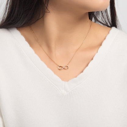 Rose Gold Plated Infinity Pendant Necklace Created with Zircondia® Crystals