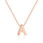 Rose Gold Plated Initial Necklace Letter A Created with Zircondia® Crystals