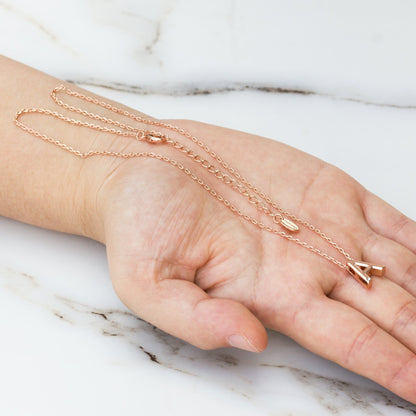 Rose Gold Plated Initial Necklace Letter A Created with Zircondia® Crystals