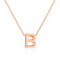Rose Gold Plated Initial Necklace Letter B Created with Zircondia® Crystals