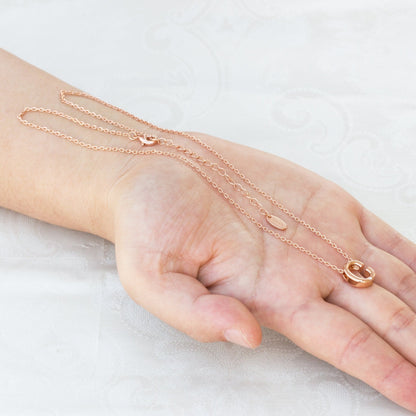 Rose Gold Plated Initial Necklace Letter C Created with Zircondia® Crystals