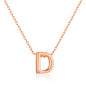 Rose Gold Plated Initial Necklace Letter D Created with Zircondia® Crystals