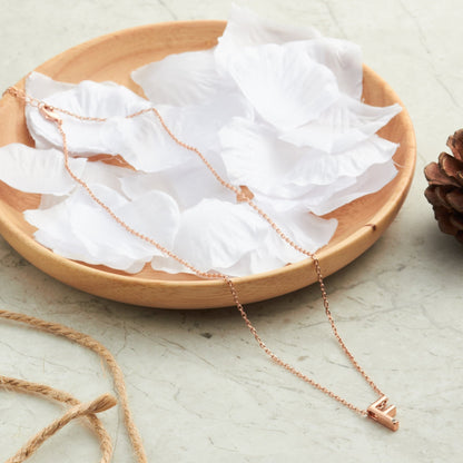 Rose Gold Plated Initial Necklace Letter F Created with Zircondia® Crystals