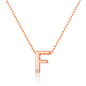Rose Gold Plated Initial Necklace Letter F Created with Zircondia® Crystals