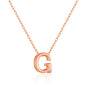 Rose Gold Plated Initial Necklace Letter G Created with Zircondia® Crystals