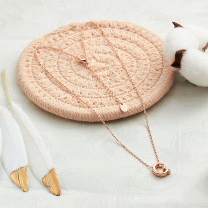 Rose Gold Plated Initial Necklace Letter G Created with Zircondia® Crystals