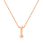 Rose Gold Plated Initial Necklace Letter I Created with Zircondia® Crystals