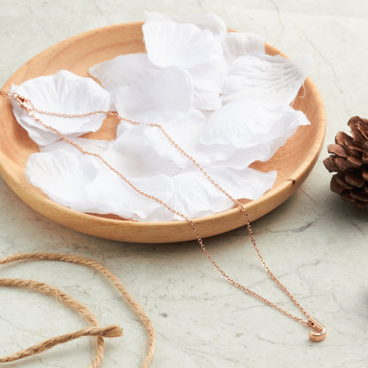 Rose Gold Plated Initial Necklace Letter J Created with Zircondia® Crystals