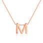 Rose Gold Plated Initial Necklace Letter M Created with Zircondia® Crystals