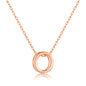 Rose Gold Plated Initial Necklace Letter O Created with Zircondia® Crystals