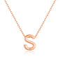 Rose Gold Plated Initial Necklace Letter S Created with Zircondia® Crystals