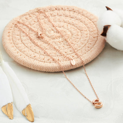 Rose Gold Plated Initial Necklace Letter S Created with Zircondia® Crystals