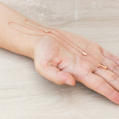 Rose Gold Plated Initial Necklace Letter V Created with Zircondia® Crystals