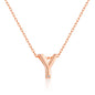 Rose Gold Plated Initial Necklace Letter Y Created with Zircondia® Crystals