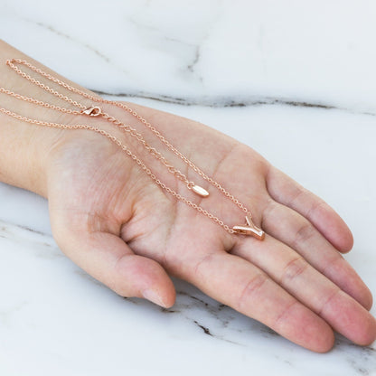 Rose Gold Plated Initial Necklace Letter Y Created with Zircondia® Crystals