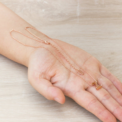 Rose Gold Plated Initial Necklace Letter Z Created with Zircondia® Crystals