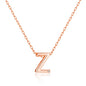 Rose Gold Plated Initial Necklace Letter Z Created with Zircondia® Crystals