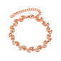Rose Gold Plated Leaf Bracelet Created With Crystals From Zircondia®