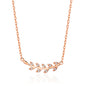 Rose Gold Plated Leaf Necklace Created with Zircondia® Crystals