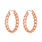 Rose Gold Plated Link Hoop Earrings
