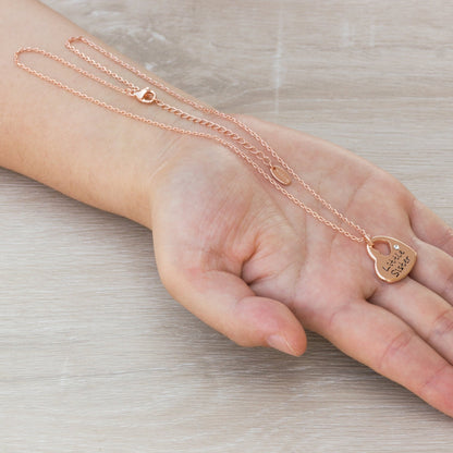Rose Gold Plated Little Sister Heart Necklace Created with Zircondia® Crystals