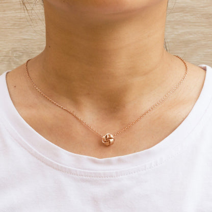 Rose Gold Plated Love Knot Necklace