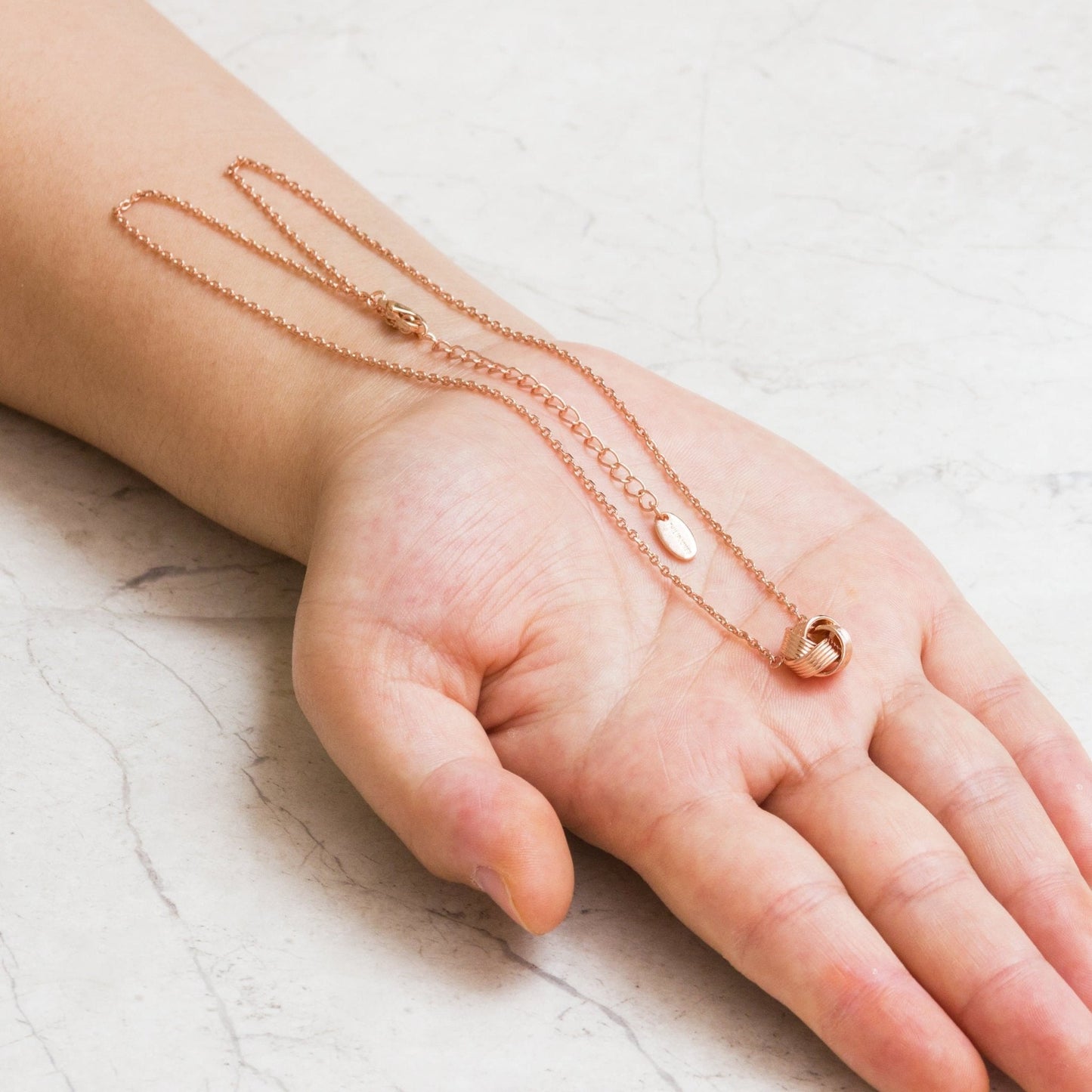 Rose Gold Plated Love Knot Necklace