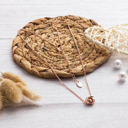 Rose Gold Plated Love Knot Necklace
