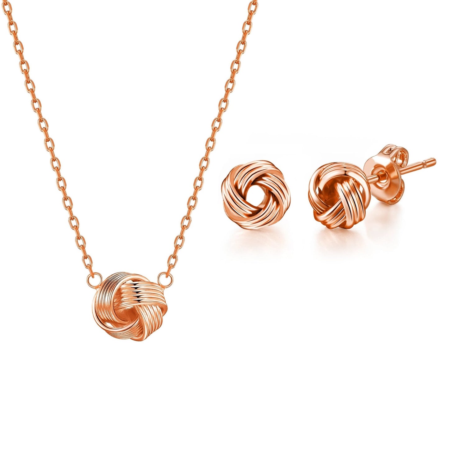 Rose Gold Plated Love Knot Set