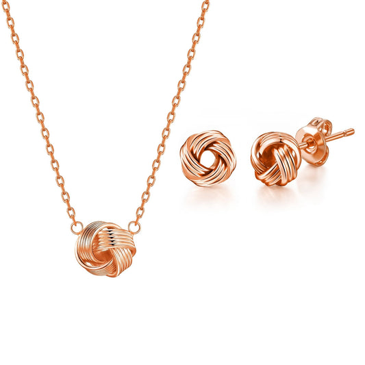 Rose Gold Plated Love Knot Set
