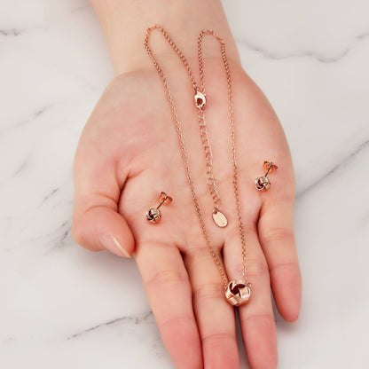 Rose Gold Plated Love Knot Set