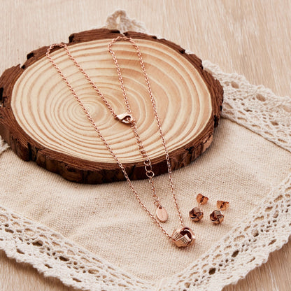 Rose Gold Plated Love Knot Set