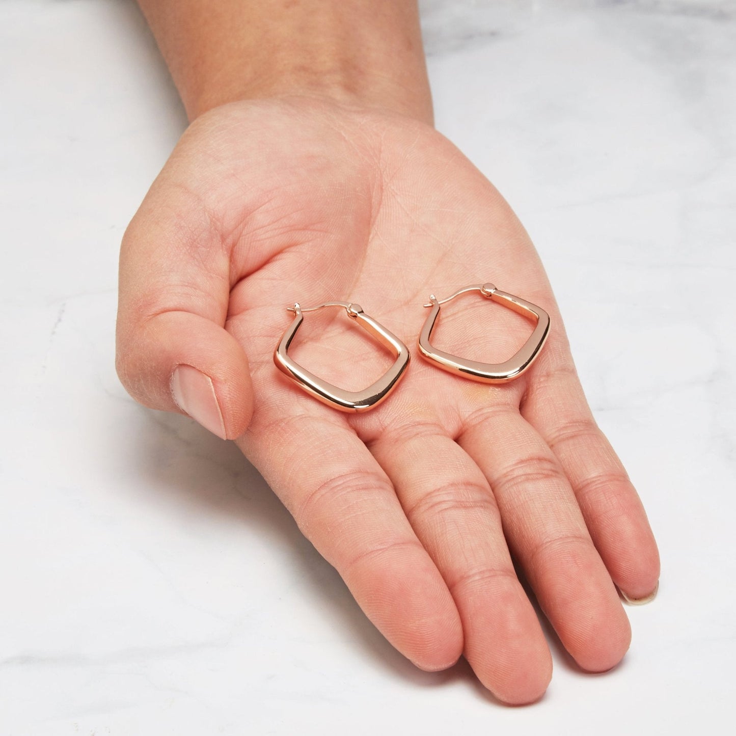 Rose Gold Plated Medium Chunky Hoop Earrings