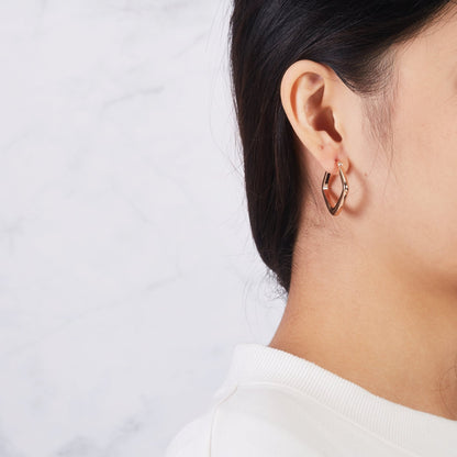 Rose Gold Plated Medium Chunky Hoop Earrings