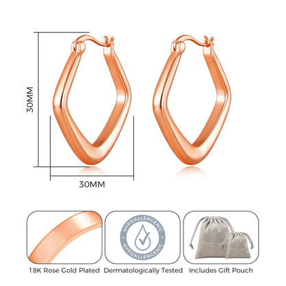 Rose Gold Plated Medium Chunky Hoop Earrings