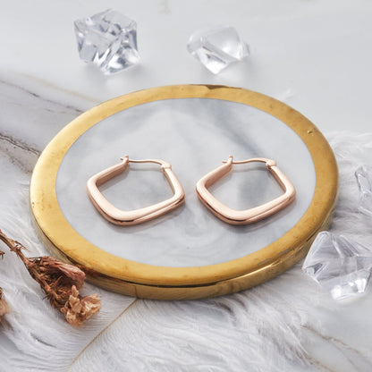 Rose Gold Plated Medium Chunky Hoop Earrings