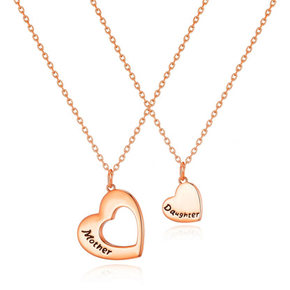 Rose Gold Plated Mother and Daughter Necklace Set