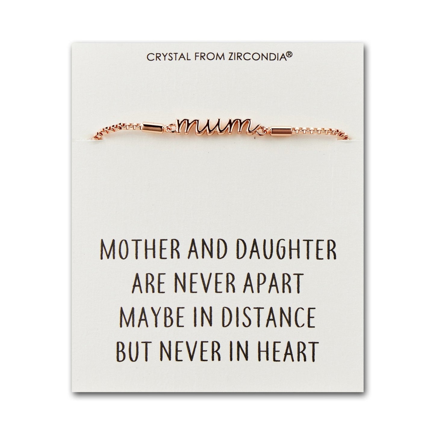 Rose Gold Plated Mother and Daughter Quote Bracelet Created with Zircondia® Crystals