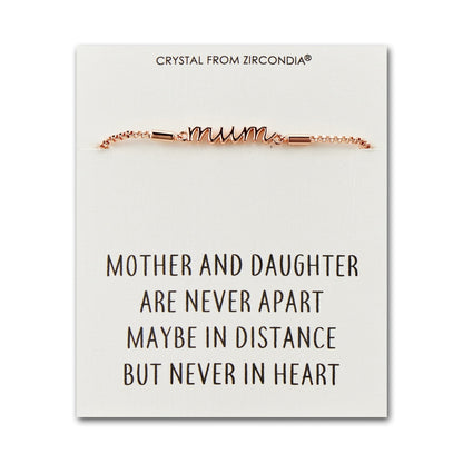 Rose Gold Plated Mother and Daughter Quote Bracelet Created with Zircondia® Crystals
