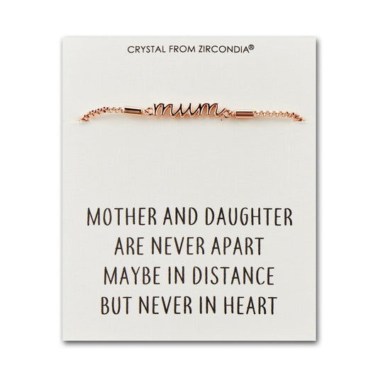 Rose Gold Plated Mother and Daughter Quote Bracelet Created with Zircondia® Crystals