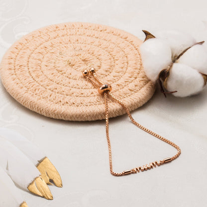 Rose Gold Plated Mother and Daughter Quote Bracelet Created with Zircondia® Crystals