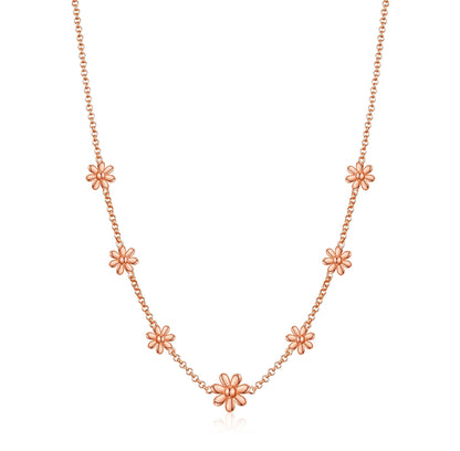 Rose Gold Plated Multi Daisy Necklace