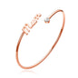 Rose Gold Plated Mum Cuff Bangle Created with Zircondia® Crystals