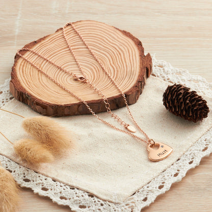 Rose Gold Plated Mum Heart Necklace Created with Zircondia® Crystals