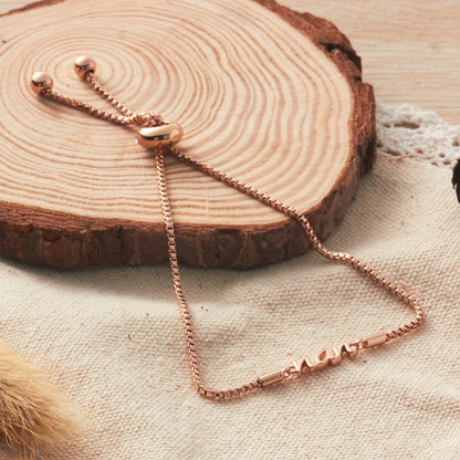 Rose Gold Plated Nan Bracelet Created with Zircondia® Crystals